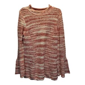 Kensie Red and White Bell Sleeve Cardigan Sweater  Size M